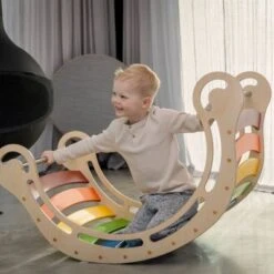 KateHaa Toys KateHaa XXL Waldorf Wippe Mit Kletterwand - Regenbogen -Baby Lieferungen Geschäft 29353928 06