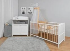 Urra Komplettbett 70 X 140 Cm, Fuchs Und Igel, Kiefer Weiß/gebeizt -Baby Lieferungen Geschäft 29485057 03