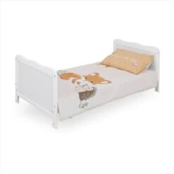 Urra Komplettbett 70 X 140 Cm, Fuchs Und Igel, Kiefer Weiß/gebeizt -Baby Lieferungen Geschäft 29485057 05