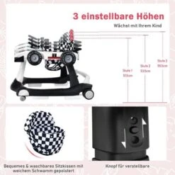 COSTWAY® Lauflernwagen 4 In 1 Mit Musikbox & Licht -Baby Lieferungen Geschäft 29547804 05