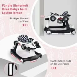COSTWAY® Lauflernwagen 4 In 1 Mit Musikbox & Licht -Baby Lieferungen Geschäft 29547804 06