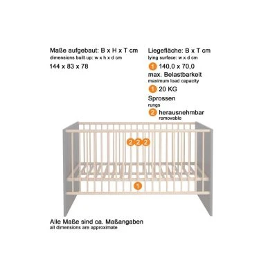 LOMADO® Babyzimmermöbel MANISA-19 Mit Fronten In Weiß, Graphit Und Bianco Buche Nb. + Wahlweise Blau Oder Rosa 7 LOMADO® Babyzimmermöbel MANISA-19 Mit Fronten In Weiß, Graphit Und Bianco Buche Nb. + Wahlweise Blau Oder Rosa – Bild 5