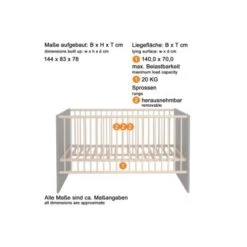 LOMADO® Babybett Set 3-fach Höhenverstellbar Mit Fronten In Weiß, Graphit Und Bianco Buche Nb. + Wahlweise Blau Oder Rosa MANISA-19 13 LOMADO® Babybett Set 3-fach Höhenverstellbar Mit Fronten In Weiß, Graphit Und Bianco Buche Nb. + Wahlweise Blau Oder Rosa MANISA-19 -Baby Lieferungen Geschäft 29756927 06