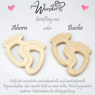 GlücksWunder Greifling Aus Ahorn Holz Handgemacht Ein Liebevolles Geschenk Zur Geburt, Taufe, Babygeschenk Personalisiert Mit Name 6 GlücksWunder Greifling Aus Ahorn Holz Handgemacht Ein Liebevolles Geschenk Zur Geburt, Taufe, Babygeschenk Personalisiert Mit Name – Bild 4