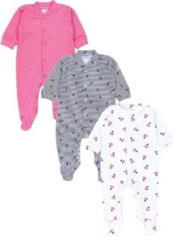 TupTam Baby Mädchen Schlafstrampler Mit Fuß 3er Pack Für Mädchen