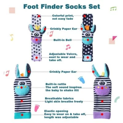 Vetaka Baby Rasseln Spielzeug Socken Und Handgelenk Für Kinder 6 Vetaka Baby Rasseln Spielzeug Socken Und Handgelenk Für Kinder – Bild 4