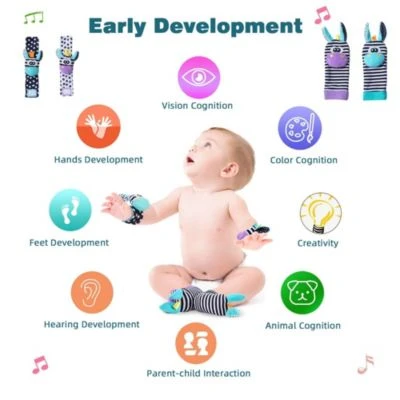 Vetaka Baby Rasseln Spielzeug Socken Und Handgelenk Für Kinder 7 Vetaka Baby Rasseln Spielzeug Socken Und Handgelenk Für Kinder – Bild 5