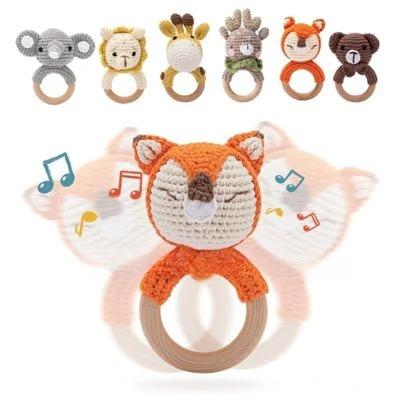 Enbaoxin Tierrasseln Baby Tierpuppen Gestrickt Baby Beruhigungsspielzeug Kaubares Häkelspielzeug 7 Enbaoxin Tierrasseln Baby Tierpuppen Gestrickt Baby Beruhigungsspielzeug Kaubares Häkelspielzeug – Bild 5