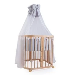 Waldin Mobiles Babybett Aus Holz 7in1 Mit Matratze, Mitwachsend Holz Natur