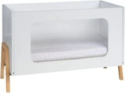 Schardt Kinderbett Holly Nature, Mit Pflexiglasfüllung, 60x120 Cm, Weiß/Altmühlbuche