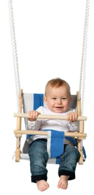 Beluga Stoff-Babyschaukel, Blau/weiß Gestreift