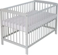 Schardt Gitterbett Felix, 60 X 120 Cm, Kiefer Massiv Hellgrau Lackiert