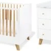 Pinolino Komplett Kinderzimmer PAN, 3-tlg. (Kinderbett, Wickelkommode Und 3-türiger Kleiderschrank), Eiche Teilmassiv, Weiß Lackiert