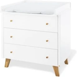 Pinolino Komplett Kinderzimmer PAN, 3-tlg. (Kinderbett, Wickelkommode Und 3-türiger Kleiderschrank), Eiche Teilmassiv, Weiß Lackiert -Baby Lieferungen Geschäft 5378797 05