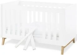 Pinolino Kinderbett RIVA, 70 X 140 Cm, Esche Teilmassiv, Weiß Lackiert