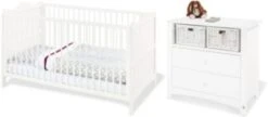 Pinolino Kinderzimmer 2-tlg. FLORENTINA - Kinderbett Und Wickelkommode, Weiß