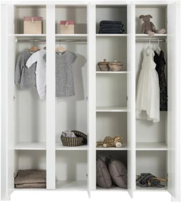 Schardt Komplett Kinderzimmer Milano Weiß, 3-tlg.(Kombi-Kinderbett 70x140, Umbauseiten, Extra Breiter Wickelkommode Mit Wickelaufsatz Und Kleiderschrank 4-trg.), Buche Teilmassiv, Weiß 8 Schardt Komplett Kinderzimmer Milano Weiß, 3-tlg.(Kombi-Kinderbett 70x140, Umbauseiten, Extra Breiter Wickelkommode Mit Wickelaufsatz Und Kleiderschrank 4-trg.), Buche Teilmassiv, Weiß – Bild 6