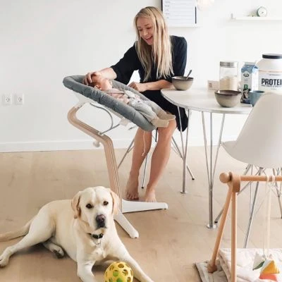 Nomi Baby Black Mit Matratze Pale Blue/sand 4 Nomi Baby Black Mit Matratze Pale Blue/sand – Bild 2