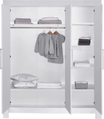 Schardt Komplett Kinderzimmer Nordic White, 3-tlg.(Kombi-Kinderbett 70 X 140 Cm, Umbauseiten, Wickelkommode Mit Wickelaufsatz Und Kleiderschrank 3-trg.), Weiß Lackiert 8 Schardt Komplett Kinderzimmer Nordic White, 3-tlg.(Kombi-Kinderbett 70 X 140 Cm, Umbauseiten, Wickelkommode Mit Wickelaufsatz Und Kleiderschrank 3-trg.), Weiß Lackiert – Bild 6