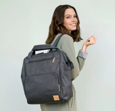 LÄSSIG Lässig Wickelrucksack Goldie Glam Anthracite, Inkl. Zubehör & Wickelunterlage 4 LÄSSIG Lässig Wickelrucksack Goldie Glam Anthracite, Inkl. Zubehör & Wickelunterlage – Bild 2